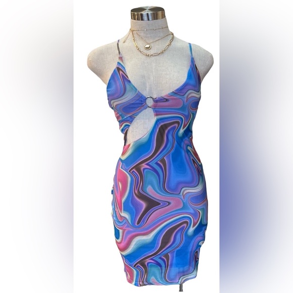 Day And Night Dress Mini‎ Size Small Bodycon  Purple Mesh - Picture 1 of 10